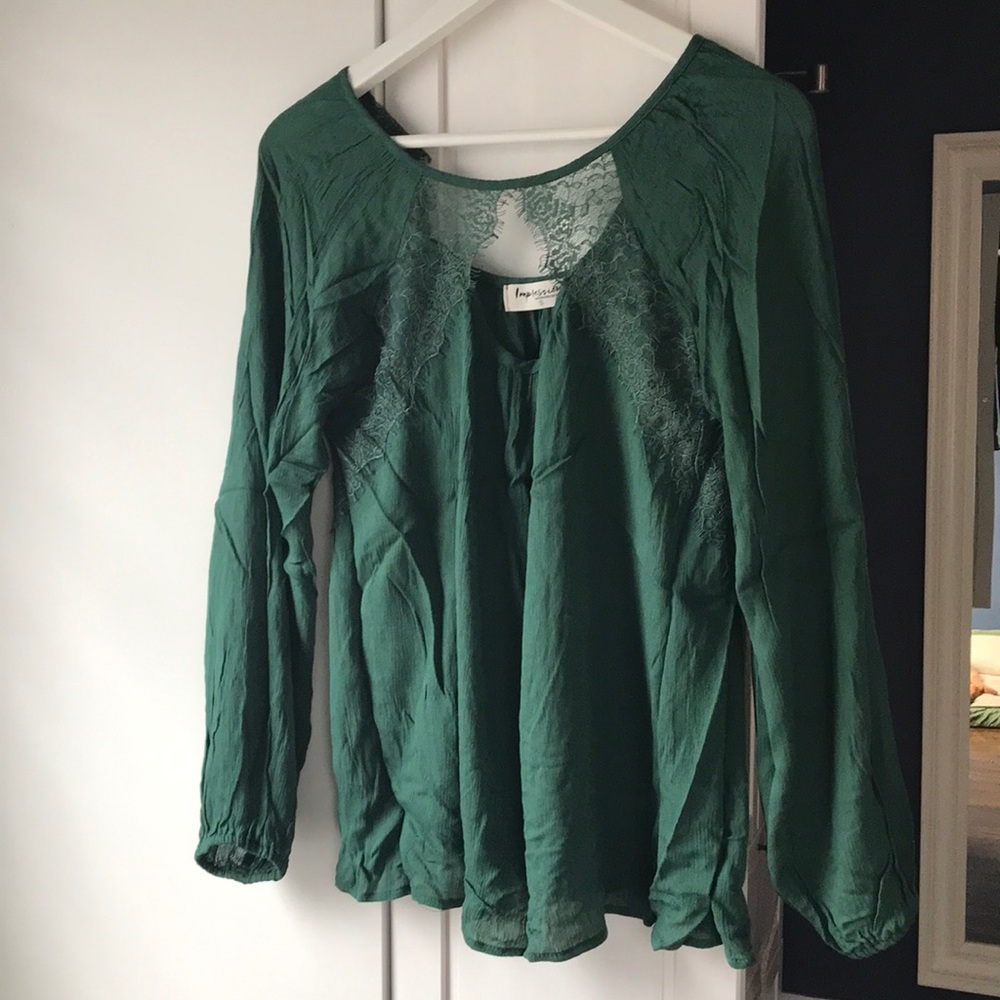 Emerald green blouse